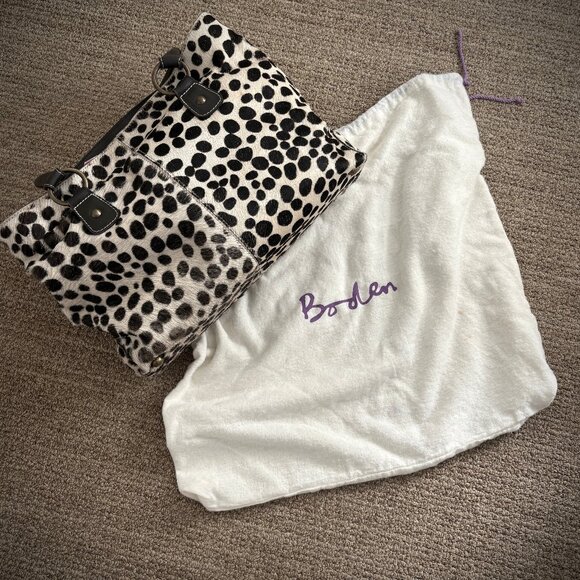 Boden Calf Hair Dalmation Print Leather Satchel - Picture 16 of 16